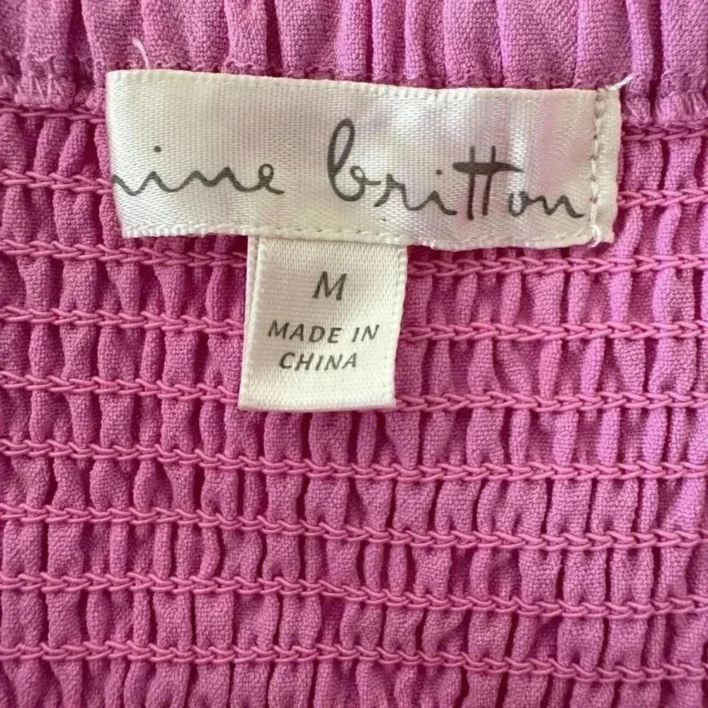 Nine Britton Rosette Ruffle Hem Puff Sleeve Women’s Blouse Peplum SZ M # 1898 - Picture 8 of 11